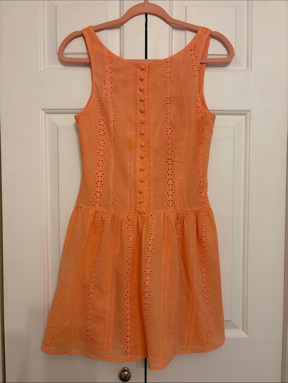 Altar’d State Pale Orange Eyelet Mini Dress